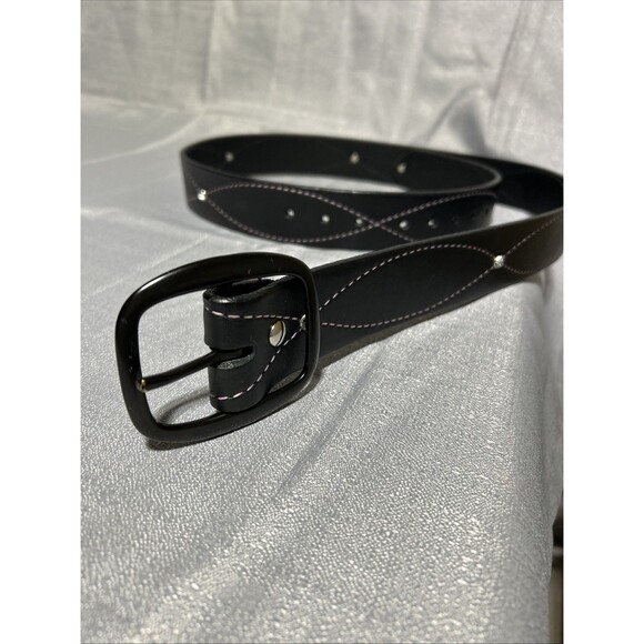 Rhinestone Belts Western circular Crystal Bling Studded Black Leather 49 in. - Picture 2 of 7